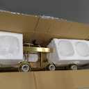 Indoi 4-Light Vanity Lights with Clear Glass Shades, Brushed Gold Bathroom Light Fixtures Over Mirror, Modern Bathroom Wall Lamp for Mirror Living Room Cabinet Bedroom Porch