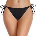 Zmart Women's String Tie Side Bikini Bottoms Cheeky Bathing Suit Bottom Low Waisted Swim Bottom, XXL