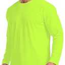 Mens Long Sleeve Shirts Moisture Wicking UPF 50+ Quick Dry Athletic T-Shirts for Fishing Hiking Rash Guard (Small, Yellow)