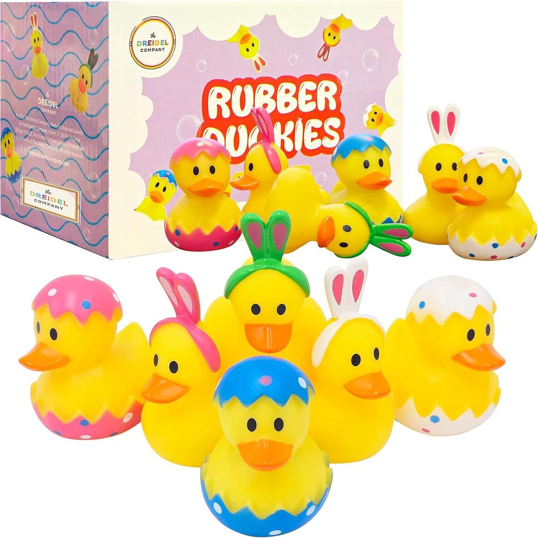 25-Pack Easter Rubber Duck Toy Bunny Rabbit Duckies for Kids Easter Eggs, Bath Birthday Gifts Baby Showers Summer Beach and Pool Activity, 2" (25-Pack)