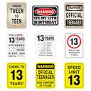 WERNNSAI 13th Birthday Party Decorations - 9PCS Wall Signs Funny Tags for Teenagers 13 Year Old Party Decor Yellow Caution Logos on Door Windows Yard Garden Banner Party Supplies Picture Props