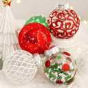 2.36"/60mm Christmas Ornaments Set, 25 PCS Shatterproof Christmas Tree Decor Set, Hanging Plastic Xmas Balls for Home, Holiday, Wedding, Xmas Hanging Decortions (Red Green White)