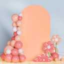 Spandex Arch Backdrop Cover Peach Wedding Arch Cover 6.6 FT Fitted Arch Covers Stretchy Backdrop 2-Sided Arch Stand Cover Round Top Chiara Frame Backdrops Panels for Birthday Party Decoration