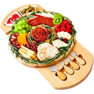 Charcuterie Boards, Thereye Cheese Board with Knife Set, Bamboo Charcuterie Board Set- , Housewarming Gift, Wedding Gift