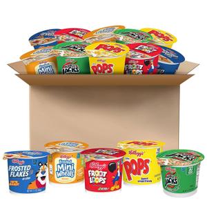 Kellogg's Breakfast Cereal Cups, Kids Snacks, Family Breakfast, Variety Pack (24 Cups), Best By:11/11/25