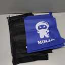 Kingdder Ninja Party Favor Bags Warrior Treat Goodie Candy Reusable Cloth Samurai Goodie Drawstring Bags Ninja Birthday Party Decorations Favors Supplies (6Pack) 2 Blue, 4 Black