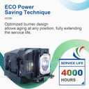 CTBAIER ELP78 for Epson ELPLP78 PowerLite Home Cinema 2000 2030 730HD 725HD 600 VS230 VS330 VS335W EX7230 EX7235 EX5220 EX3220 EX6220 EX7220 EH-490 EB-X18 V13H010L78 Replacement Projector Lamp Bulb