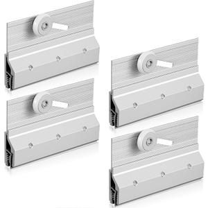 4 Pcs M6053 Frameless Shower Door Roller Top Bracket Assembly 3/4 Inch Round Plastic Wheel Ball Bearings Extruded Aluminum Glass Door Top Brackets