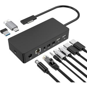 Surface Dock, Surface Pro Docking Station with 90W Power Supply Compatible with Surface Pro11/10/9/ 8/X/7/6/4/3, Surface Laptop 4/3/2/go, Surface Laptop, Surface Book2,Surface Book,Surface Go