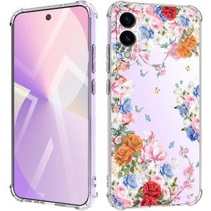 for Samsung Galaxy S25 Edge Case 5G 6.65", [10FT Military Grade Drop Test] Flowers Slim TPU Protective Shockproof Phone Case Cover (Pink Romance)