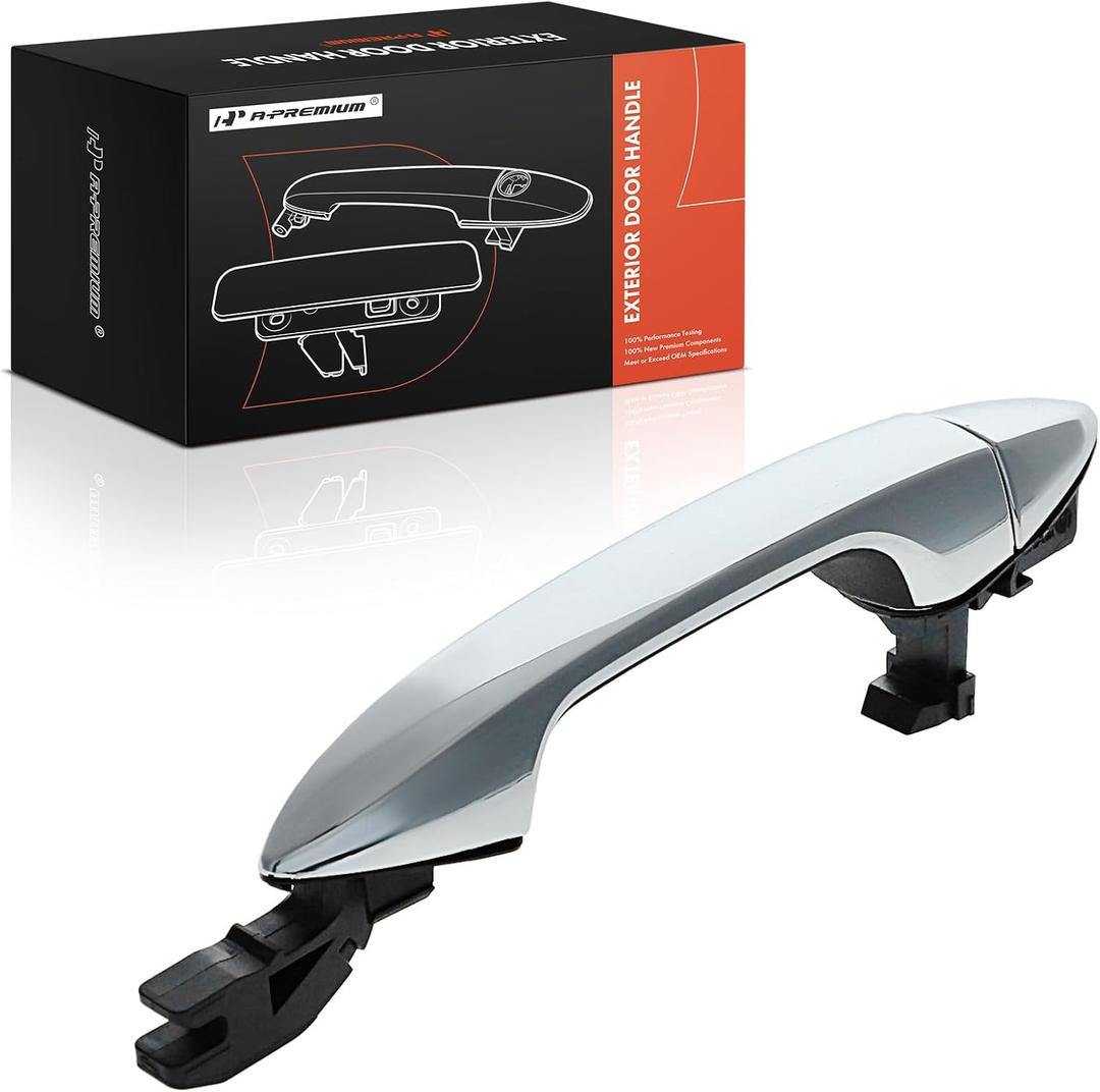 A-Premium Front Right Passenger Side Exterior Door Handle - Compatible with Honda Accord 2013-2017, Pilot 2015-2020 - for Models Without Smart Key Entry, Chrome Finish