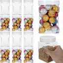 12pcs Clear Plastic Storage Jars with Lids 26oz Easy Grip Handles Plastic Containers Reusable Wide Mouth Plastics Canisters with Airtight Lids Square Paint Storage Containers for Kitchen Cookies Candy