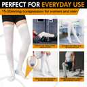 Doc Miller TED Hose Thigh High Anti Embolism Stockings for Women & Men, Hospital Style Surgical Stockings, Plus Size Compression Socks, Support Hose with Inspection Hole, XXL