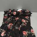 Black Summer Dresses for Women 2025 Floral Design Boho V Neck Short Sleeve Slit Maxi Dress Wear Casual Wedding Party XL