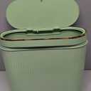 Supteron Bathroom Trash Can with Lid 3.2 Gallon Narrow Trash Can Small Plastic Trash Bin 12 Liter with Press Type Lid for Bedroom Bathroom, Mint Green