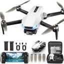 Drone with Camera for Adults, 2K HD GPS Drones with Auto Return, Follow Me, Circle Fly, Waypoint Fly, Optical Flow, Brushless Motor, Foldable 5G Transmission FPV Quadcopter (White)