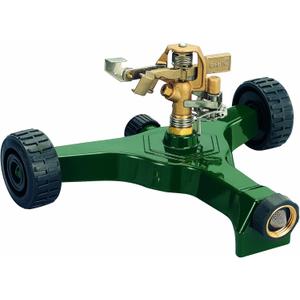 Orbit 56186N Lawn and Garden 1/2-Inch Brass Impact Sprinkler with Metal Wheel Base