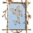 Gold Frame,golden branches Textured Picture Frame,Vertical Display,Tabletop & Wall Display,Perfect for Home Decor,Commemorate Wedding and Graduation,Art,1-Pack (Gold-Pink, 4 * 6inch)