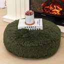 Asuprui Soft Floor Pillow Large Floor Cushion for Sitting Fur Meditation Pillow Premium Yoga Pillow for Living Room Bedroom Balcony Outdoor (Dark Green Floor Pillow with Insert)