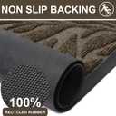 Smiry Front Door Mat Indoor Outdoor Entrance, Heavy Duty Natural Rubber, Trap Dirt and Moisture, Non-Slip Doormats, Low Profile, Easy Clean Patio Porch Entryway Mat, 71x23, Brown