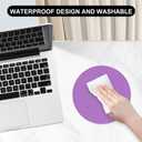 7 x Leather Mouse Pad, Office Mouse Mat Non-Slip Rubber Base Stitched Edge Washable Waterproof Round Mousepad for Office Gaming PC Laptop, Round Diameter 8.7 inches, Purple
