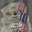 Toddler Socks with Grips, Seamless Non-Slip Crew Baby Boy Girl Grippy Socks (White)
