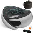 Travel Neck Pillows for Airplanes - 360° Ergonomic Memory Foam Travel Pillow - Relief Neck Pain with Breathable Support for Long Flights, Car, Train & Office Use - Adults & Kids