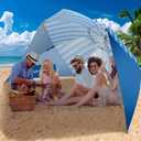 LOTTAFUN Beach Shelter Umbrella Premiere UPF 50+ Umbrella Shelter for Sun and Rain Protection for Adult (10-Foot,Blue Stripe)