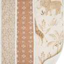 Crane Baby Muslin Baby Burp Cloths Set of 3, Safari Animal Print, 100% Cotton, Absorbent, Lightweight, 7"X20", Baby Newborn Essentials, Safari Baby Stuff