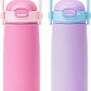 Fimibuke Kids Insulated Water Bottle with Straw Lid & Handle - 18oz BPA FREE 18/8 Stainless Steel Metal Tumbler Leak Proof Double Wall Vacuum Kids Cup Toddler Water Bottle for School Boys Girls