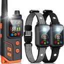 Dog Shock Collar 2 Dogs,4000FT with Flash Light for Night Walks, Dog Training Collar with Remote Control, E Collar with Adjustable Pitch Beep,Vibration and Shock,Rechargeable Waterproof Shock Collar (Black)