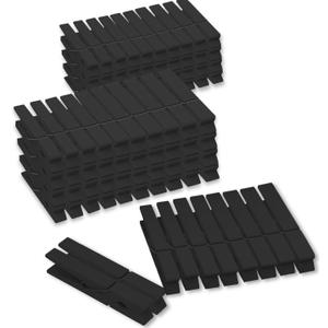 100 Pack Wooden Clothespins for Crafts, Colored Clothes Pins for Hanging Pictures Clothing Classroom, 2.9 Inch, Black