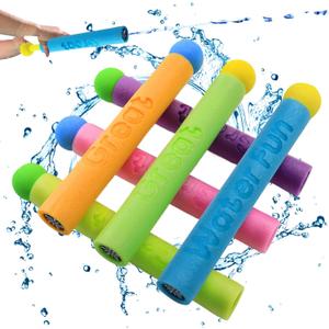 PIWOSGOL Pack of 6 Children's Water Gun, 21.5 cm Water Gun, Foam Colourful, 7 m Range Spray Gun, Children, Water Spray Gun for Boys and Girls, Beach, Pool, Summer Party Toy