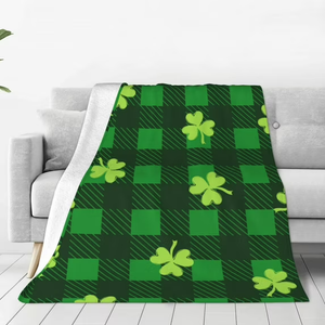 Bingfone Happy St. Patrick's Day5 Print Flannel Fleece Blanket Throw Blanket For Bed, Sofa, Couch, Travel, Camping(60"X53")