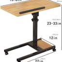 LINGMI Mobile Height Adjustable Laptop Desk with Mouse Pad, Portable Laptop Desk Rolling Tiltable Table with Small Side Table for Couch,Rolling Computer Stand