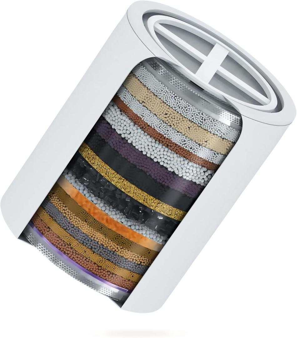 Replacement Shower Filter - 20-Stage Filtration for Chlorine, Heavy Metals & Hard Water, Restores Hair & Skin Health, Fits MDhair Filtered Showerhead, 3-Month Use, High Pressure (1 Pack)