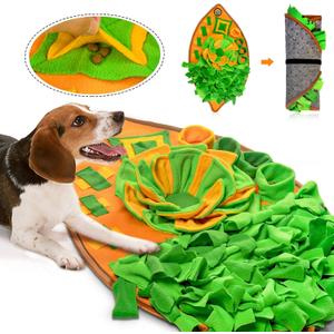 AWOOF Snuffle Mat for Dogs, Dog Cats Nosework Feeding Mat, Pet Interactive Dog Puzzle Toys Encourages Natural Foraging Skills for Training and Stress Relief (B)