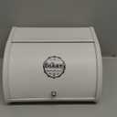 SOUJOY Countertop Bread Box, Bread Container for Kitchen, Vintage Metal Roll Top Bread Storage Holder, 1950s Farmhouse Rustic Baking Dispenser Bin for Dry Food Save, 11.8" L x 10" W x 6.7" H