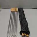 12 Pack Kebab Skewers 22 Inch Stainless Steel Grilling BBQ Skewer Reusable Barbecue Skewers Flat Stick with Wood Handle,Ideal for Koubideh Brazilian Chicken Shrimp Turkish Shish Kabob