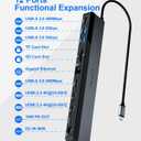 USB C Docking Station Dual Monitor with Power Adapter: NewQ 12-in-1 Thunderbolt 3 | 4 Dock, Dual 4K HDMI, 4 USB, Audio, Ethernet, SD/TF Slot, 18W PD Out, for Mac, HP, Dell, Lenovo, Surface, Asus, Acer