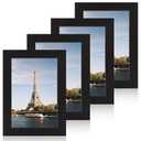 iRahmen 6x9 Picture Frame Set of 1, Black Frame with High Definition Glass, Wood Rustic 6 x 9 Photo Frames for Horizontal or Vertical Table Top and Wall Mounting