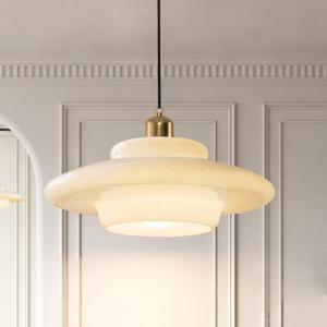 Milk Glass Pendant Light: Mid Century Modern Gold Brass Pendant Light Fixture Dining Table Bedroom - Height Adjustable White Glass Shade Hanging Lamp for Kitchen Island