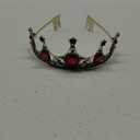 Hair Jewelry Crown Tiaras for Women Trendy Wedding Crown Royal Bridal Tiara Bride Crown Pageant Red Green Pink Headband Princess Hair Jewelry Ornament by (Color : Light Green) (Red)
