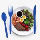 240 Pcs Disposable Blue Plastic Silverware Set, Including Blue Party Forks, Knives And Spoons 80 Pieces Each