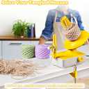 GAMKII Yarn Winder, Electric Yarn Ball Winder Stepless Speed, 10oz Capacity Automatic Winder for Crocheting Knitting, Adjustable Strong Spring Tension Yarn Cake Spinner Roller Swift (Yellow)