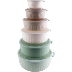 COOK WITH COLOR Prep Bowls with Lids- Wide and Deep Nesting Plastic Small Mixing Bowl Set with Lids, 12 Piece Set - Wide Bowls, Mint