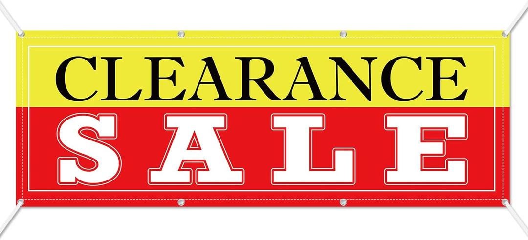 2x6 Feet Clearance Banner Store Sale Sign With Grommets Polyester Fabric Reusable Weatherproof Sale Banner for Outdoor Indoor Advertising Business Marketing Store