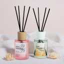 2 x Reed Diffuser - Sea Guaiac Wood&Pink Peony 4.06oz (120ml) 2 Packs Essential Oil Reed Diffuser Set with 16 Sticks, Long Lasting Fragrance for Home, Bathroom, Bedroom, Room, Decor