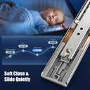 Thickened 200Lbs Soft Close Heavy Duty Drawer Slides 1 Pair 26 Inch Full Extension Ball Bearing Self Slow Closing Rails Kitchen Cabinet Tool Box Runners Tracks Glides (1/2" Thick, 26" L)