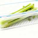 Celery Keeper for Refrigerator  14 Inch Airtight Vegetable Container with Draining Tray, 3.5L Produce Storage Box with Snap Lock Lid, Long Food Bin for Celery, Carrots, and Greens